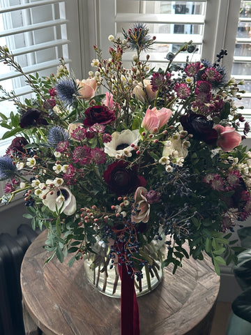 Festive White and Burgundy