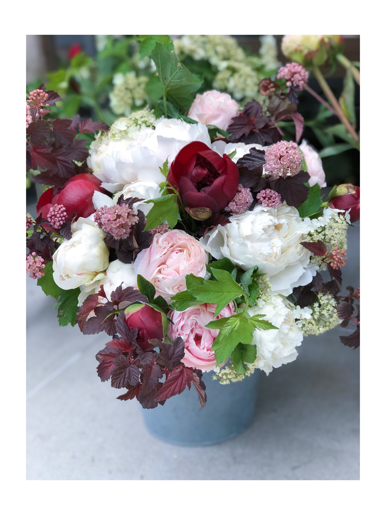 Blush and Burgundy Peony Bouquet